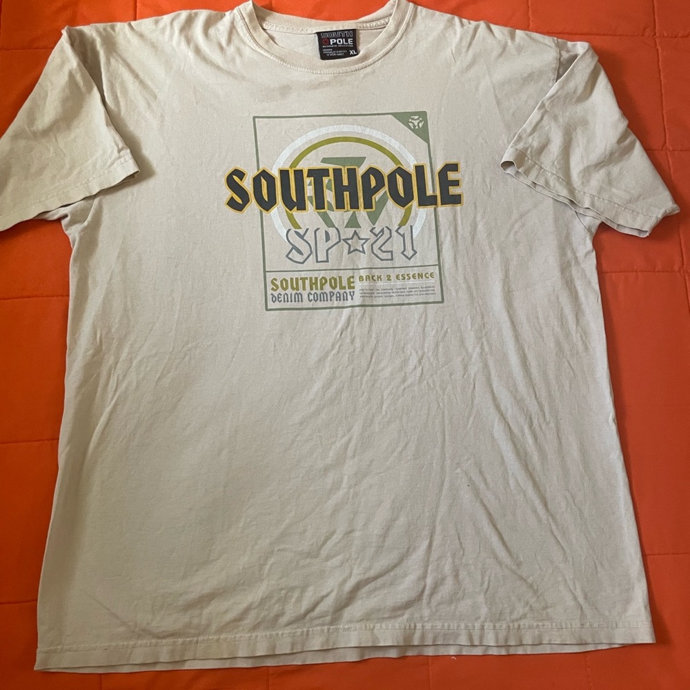 Y2K Southpole T-shirt Mens XL Streetwear Baggy  Tees Sleeve Graphic Print